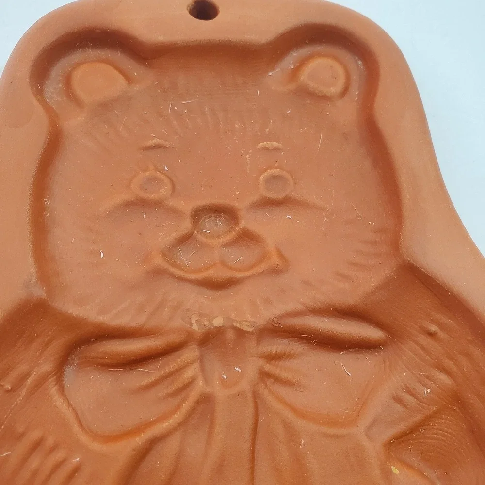 Vintage Terracotta Clay Teddy Bear Cookie Chocolate Mold 7 inch Tall